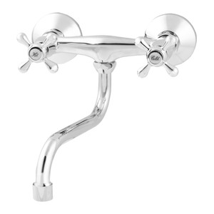 GoodHome Bathroom Sink Tap Etel, wall-mounted, chrome