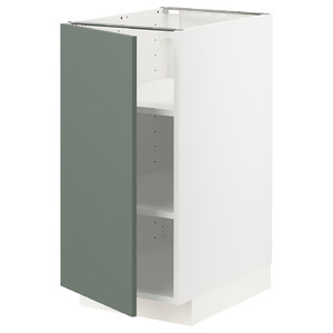 METOD Base cabinet with shelves, white/Bodarp grey-green, 40x60 cm