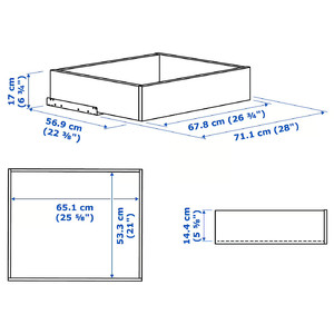 KOMPLEMENT Drawer, beige, 75x58 cm