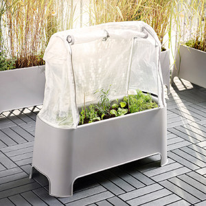 ASPAREN Cover for planter, outdoor/transparent white, 83x51x31 cm