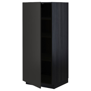 METOD High cabinet with shelves, black/Nickebo matt anthracite, 60x60x140 cm