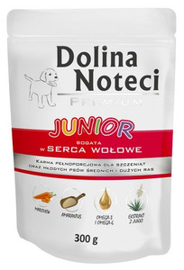 Dolina Noteci Premium Junior Wet Dog Food with Beef Hearts 300g