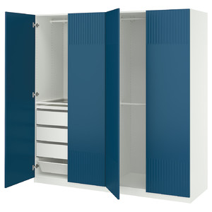 PAX / FYRUDDEN Wardrobe combination, white/white, 200x60x201 cm