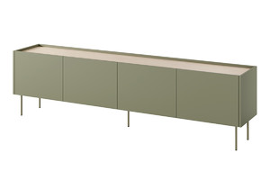 Four-Door TV Cabinet with Drawers Desin 220, olive/nagano oak