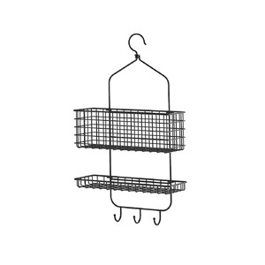 BLECKSJÖN Shower hanger, two tiers, black, 31x56 cm