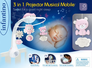 B-kids 3in1 Projector Musical Mobile 0m+
