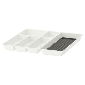 UPPDATERA Cutlery tray/tray with spice rack, white/anthracite, 52x50 cm