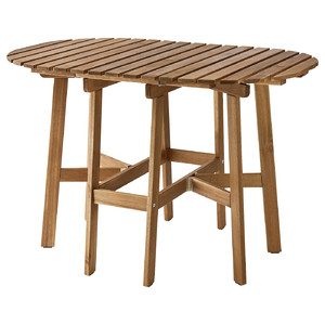 ASKHOLMEN Gateleg table, outdoor, dark brown