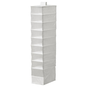 SKUBB Storage with 9 compartments, white, 22x34x120 cm