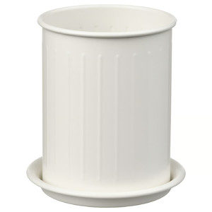 VÄLVÅRDAD Cutlery stand, white/galvanised, 13 cm