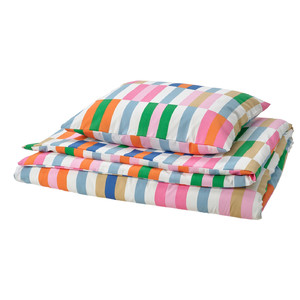 KLIBBKORSÖRT Duvet cover and pillowcase, multicolour, 150x200/50x60 cm