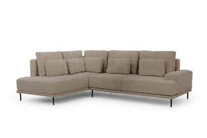 Corner Sofa-Bed Left Nicole L Crown 3 Antelope/black legs, beige