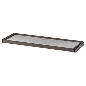 KOMPLEMENT Pull-out tray with drawer mat, dark grey/light grey, 100x35 cm