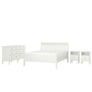 IDANÄS Bedroom furniture, set of 4, white, 160x200 cm
