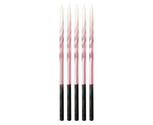 Candles Twist Ombre 5pcs, pink/white