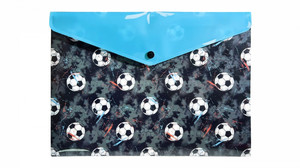 Document Envelope Pocket Wallet File with Button A4 PP, football