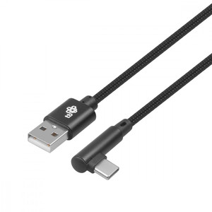 TB Cable USB - USB-C, angle, 1.5m, black