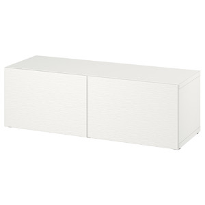BESTÅ Shelf unit with doors, white/Laxviken white, 120x42x38 cm