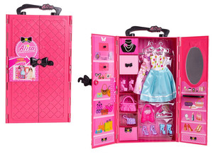 Askato Doll Wardrobe with Accessories, pink, 6+