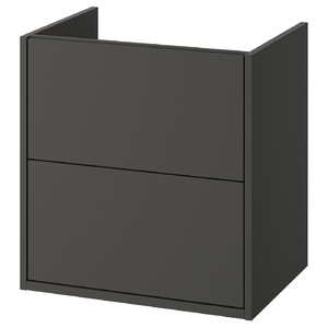 HAVBÄCK Wash-stand with drawers, dark grey, 60x48x63 cm