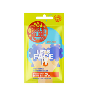 FARMONA TUTTI FRUTTI Let's Face It Cleansing Mask With Green Clay 3% + Detox Shot Mg 96% Natural Vegan 7g