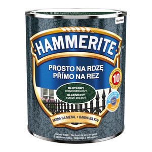 Hammerite Direct To Rust Metal Paint 0.7l, hammered dark green