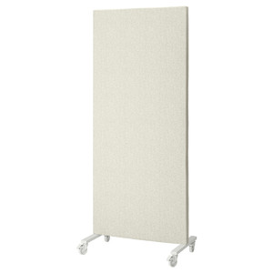 MITTZON Frame with castors/acoustic screen, Gunnared beige/white, 85x205 cm