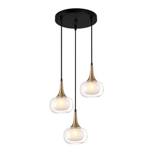 Italux Pendant Lamp Konila 3x G9, brass