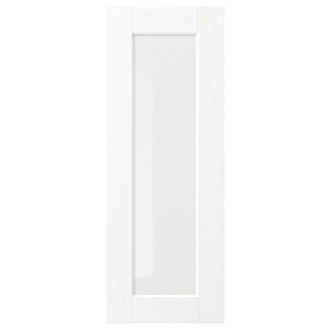 ENKÖPING Glass door, white wood effect, 30x80 cm