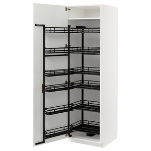METOD High cabinet with pull-out larder, white/Stensund white, 60x60x200 cm