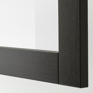 BESTÅ TV storage combination/glass doors, black-brown Sindvik/Studsviken dark brown, 240x42x190 cm