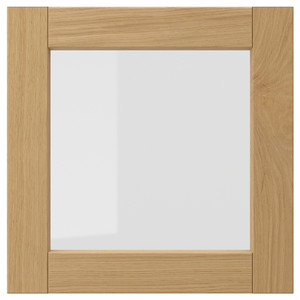 FORSBACKA Glass door, oak, 40x40 cm
