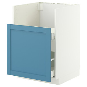 METOD / MAXIMERA Base cab f TALLSJÖN sink, white/Lerhyttan blue, 60x60 cm