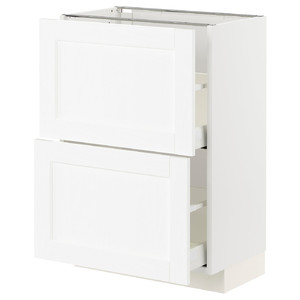METOD / MAXIMERA Base cabinet with 2 drawers, white Enköping/white wood effect, 60x37 cm