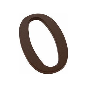 House Digit Number "0" 180 mm, brown