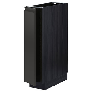 METOD Base cabinet with shelves, black/Upplöv matt anthracite, 20x60 cm