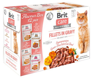 Brit Care Cat Fillets In Gravy Flavour Box Pouches 12x85g
