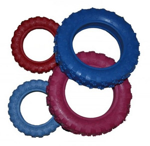 Dog Chew Toy Tire 15cm, 1pc, assorted colours