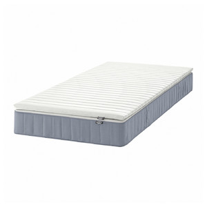 VESTERÖY Mattress and mattress pad, medium firm light blue/Näsfjället white, Standard Single