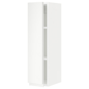 METOD Wall cabinet with shelves, white/Voxtorp matt white, 20x80 cm