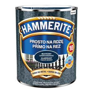 Hammerite Direct To Rust Metal Paint 0.7l, hammered dark blue