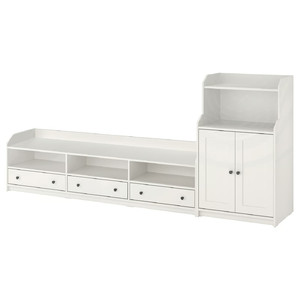 HAUGA TV/storage combination, white, 276x46x116 cm