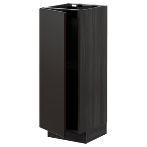 METOD Base cabinet with shelves, black/Kungsbacka anthracite, 30x37 cm