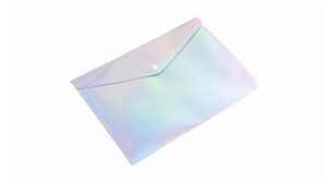 Document Envelope Pocket Wallet File with Button A4 PP, holo