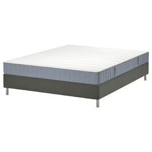 LYNGÖR Divan bed, Vesteröy firm/light blue dark grey, 140x200 cm
