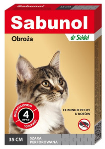 Sabunol Flea Prevention Cat Collar 35cm, grey