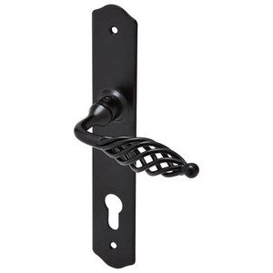 Door Handle 90 mm, black, outdoor