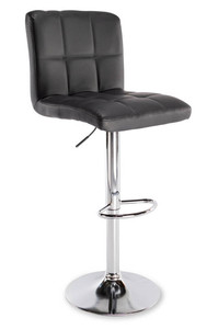 Bar Stool, faux leather, black/chrome