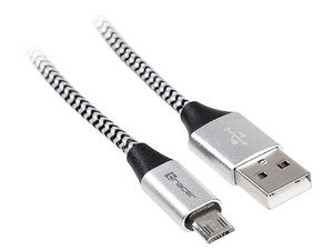 Tracer Cable USB 2.0 AM-micro 1m, black-silver