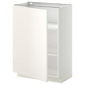 METOD Base cabinet with shelves, white/Veddinge white, 60x37 cm